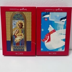 2x Hallmark ‘Seasons from Hallmark’ Christmas Holiday Greeting Cards Box 16 Each